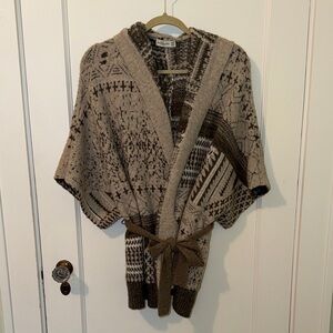Abercrombie & Fitch Beige and Brown Knit Cardigan
